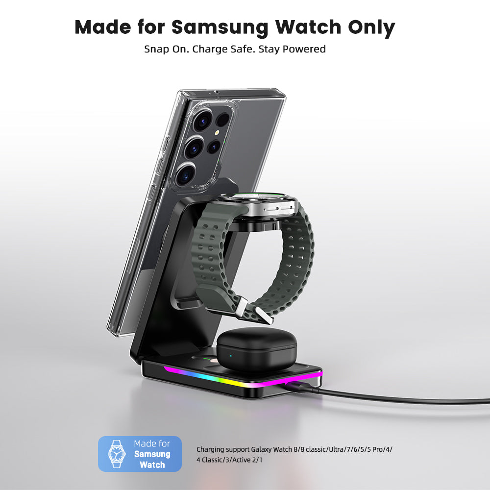 Elecdov CE06S 3-in-1 Wireless Charging snap On. Charge Safe. Stay Powered