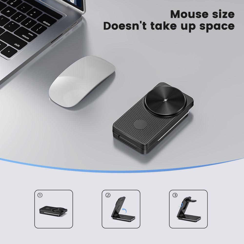 Elecdov CE06S 3-in-1 Wireless Charging Foldable Portable Charger