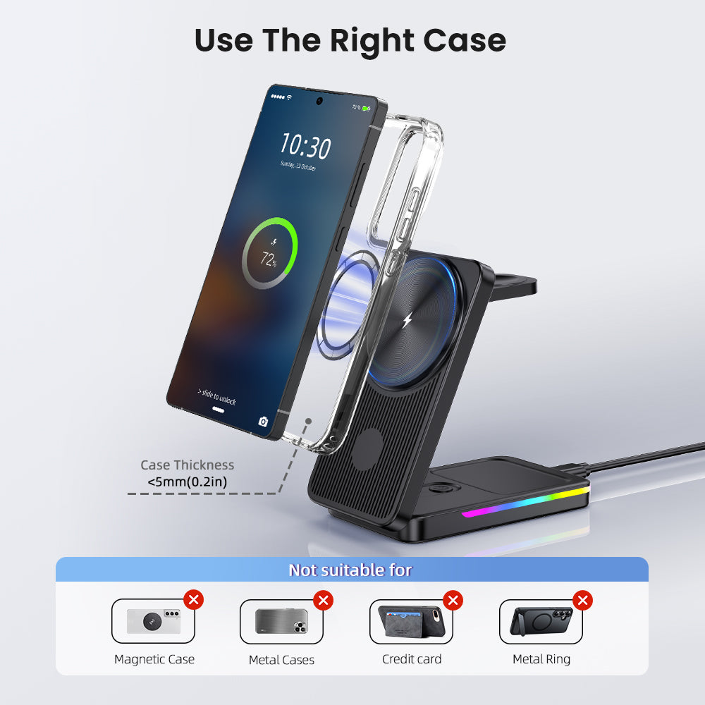 Elecdov CE06S 3-in-1 Wireless Charging highly compatible