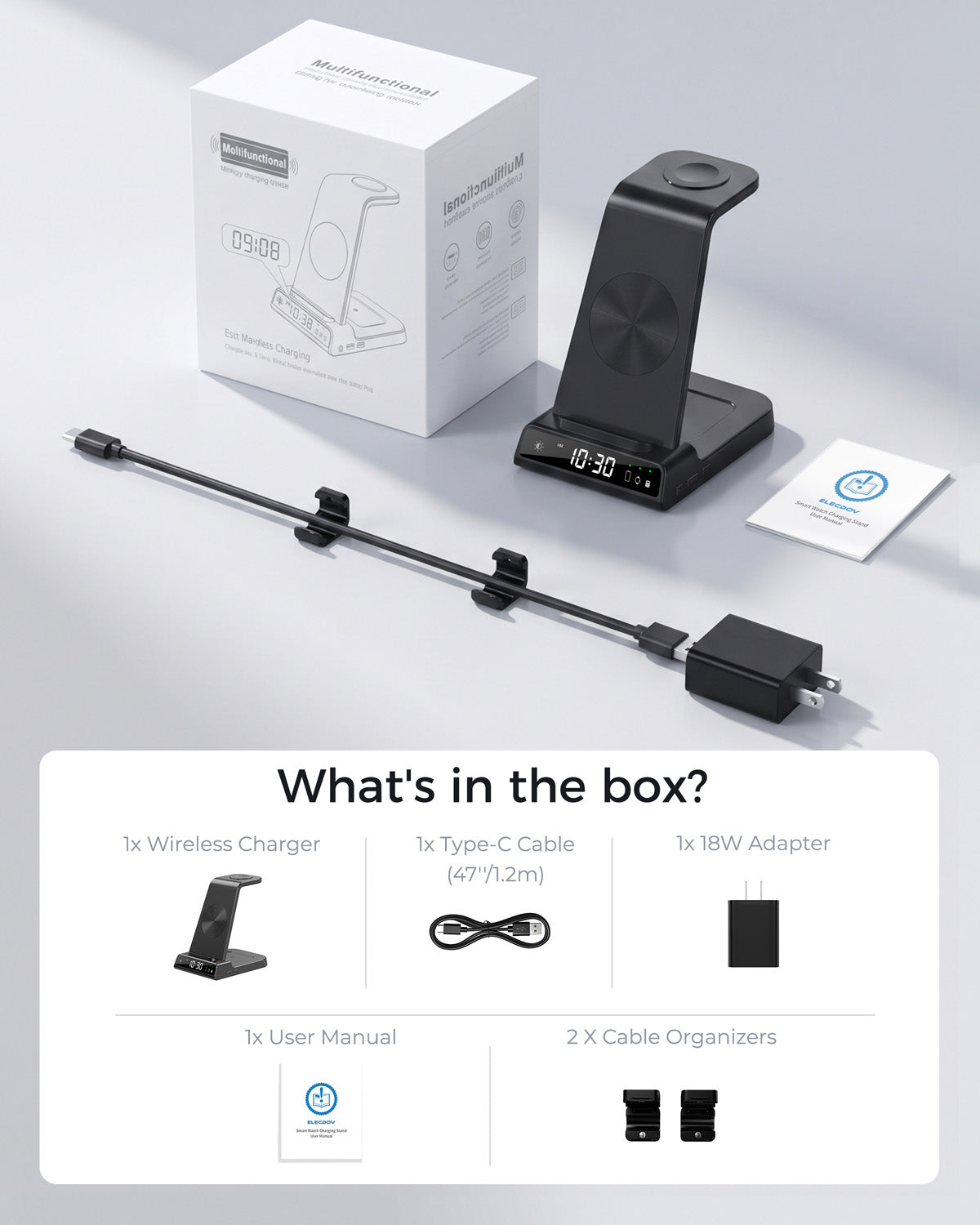 Elecdov C01 3 In 1 Magnetic Charging Station for Samsung,Includes Charger Plug