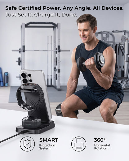 Elecdov C01 3 In 1 Magnetic Charging Station for Samsung,Includes Charger Plug