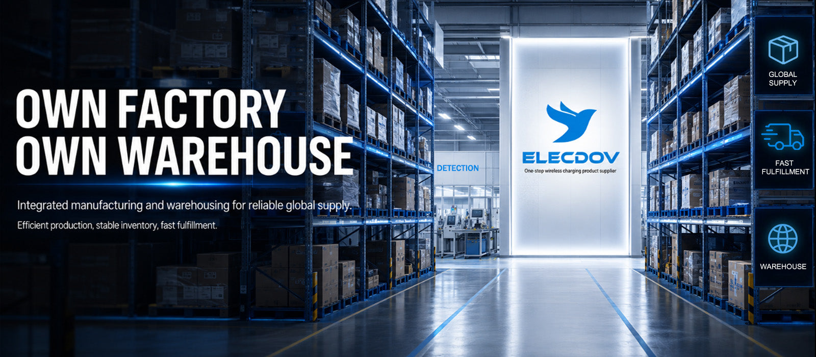 Load video: Elecdov — Own Factory + Own Warehouse. Production &amp; Storage Integrated.✅ Efficient Production ✅ Ample Stock ✅ Fast FulfillmentQuality controlled from source, making global supply more stable and trustworthy.