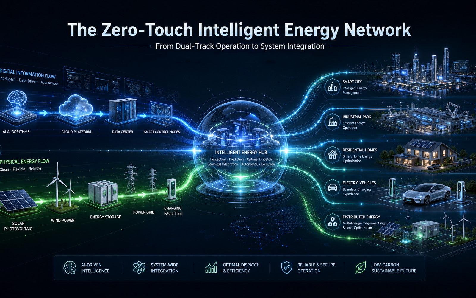 A zero-touch intelligent energy network integrating digital and physical power flows