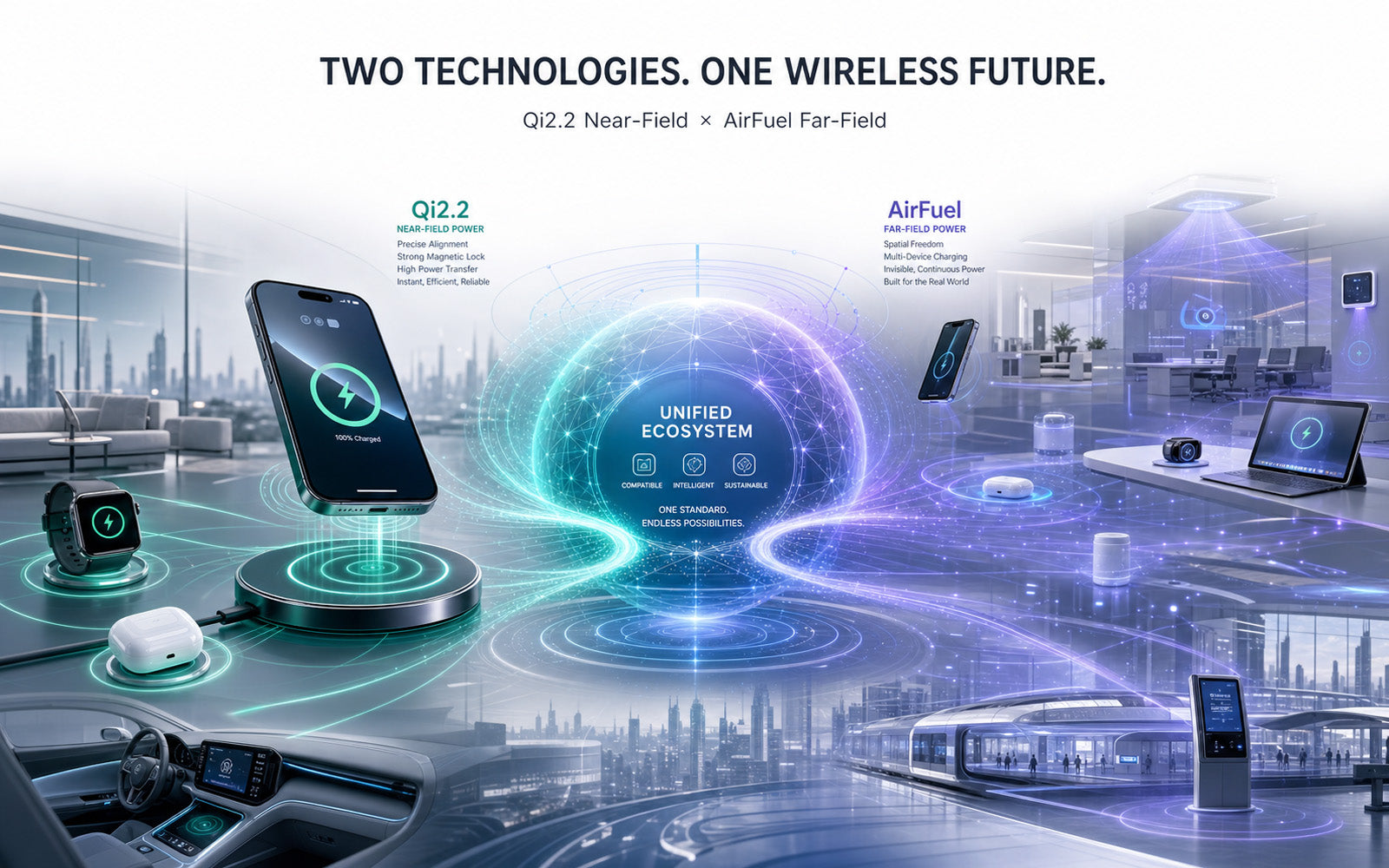 Wireless charging ecosystem Qi2 and AirFuel standards