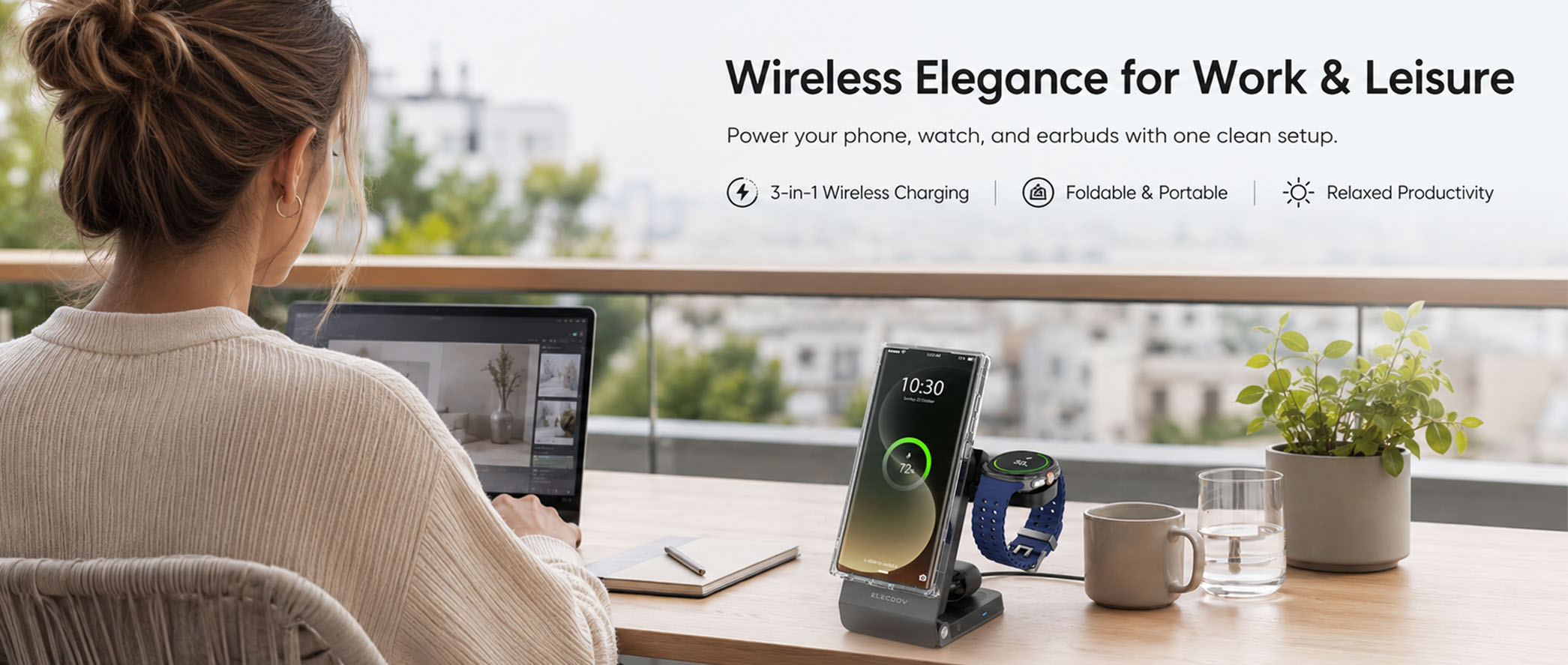 Elecdov W103S Foldable Business Travel Charging
