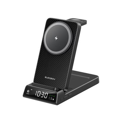 Elecdov CE19A-CF 3 In 1 Magnetic Charging Station for Apple,Includes Charger Plug