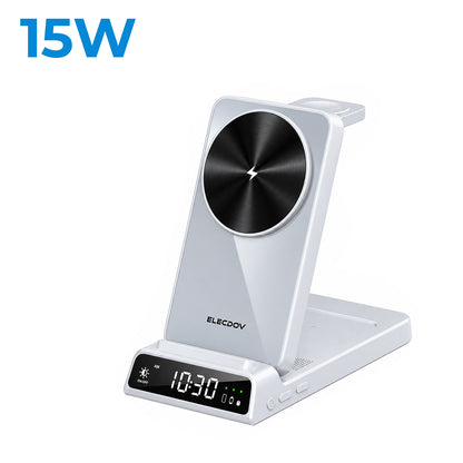 Elecdov CE19A-CF 3 In 1 Magnetic Charging Station for Apple,Includes Charger Plug