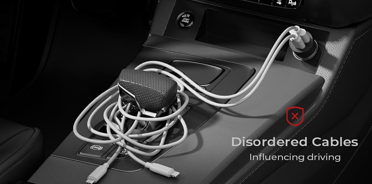 Tangled Cables in Car Charging Cluttered